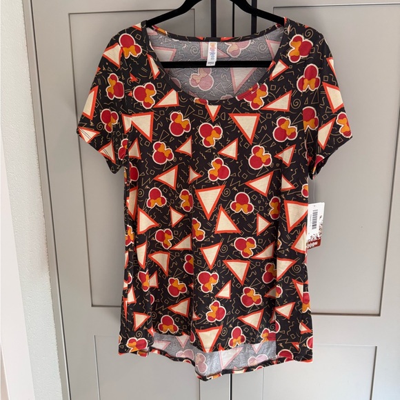 LuLaRoe Tops - LuLaRoe Disney Classic T (Black and Red Geometric Short Sleeve Top)